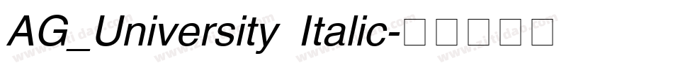AG_University Italic字体转换